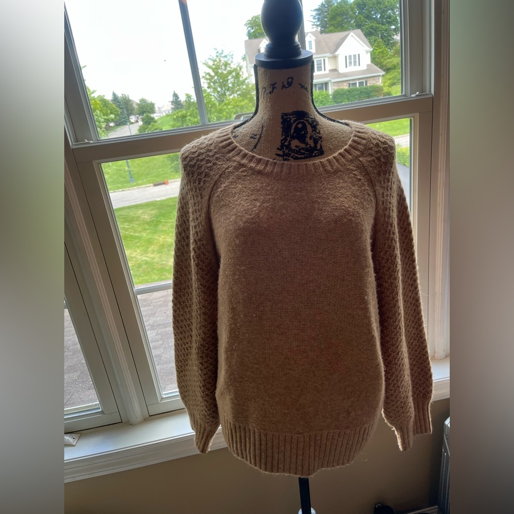J. Crew Cream Chunky Knit Crew Neck Sweater
